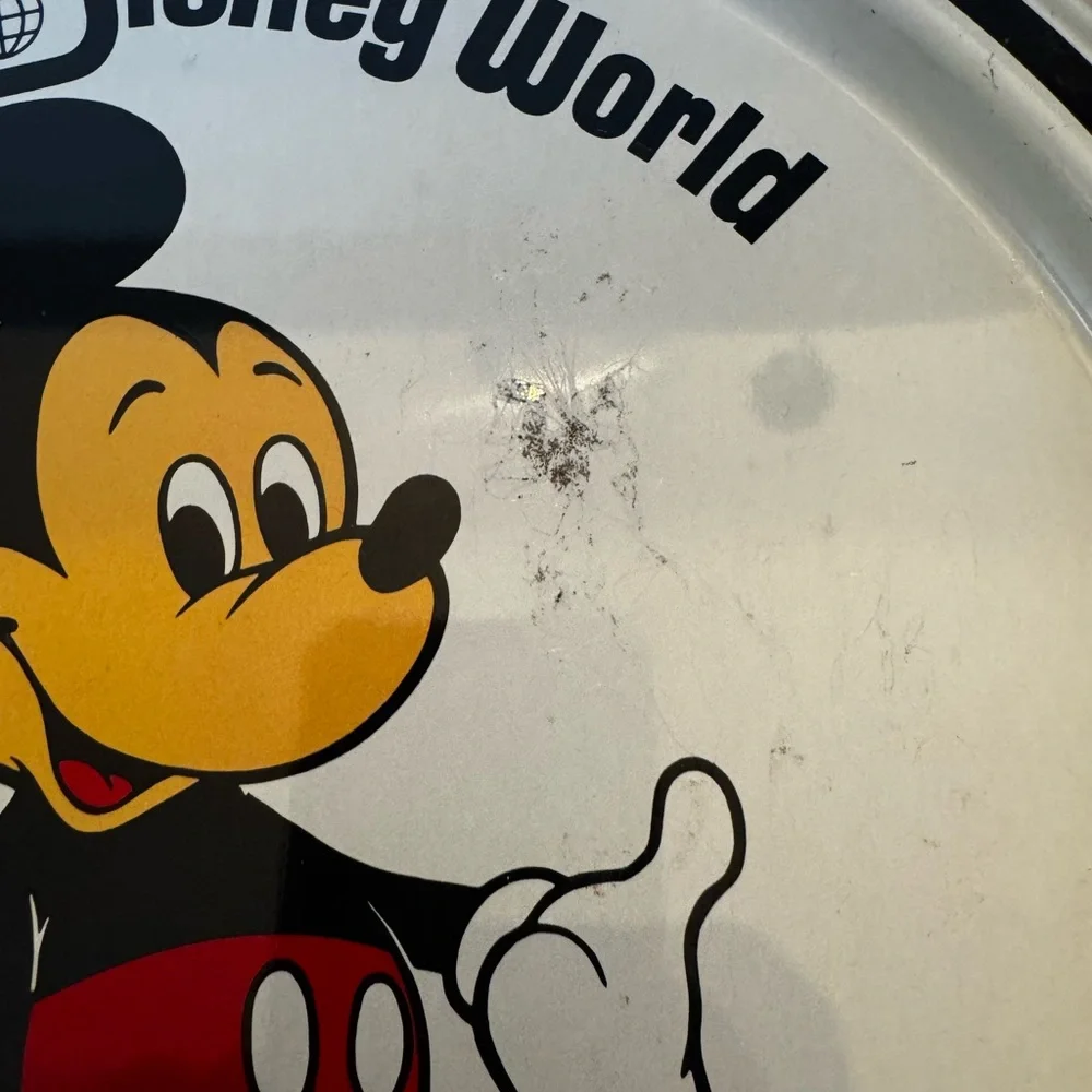 Walt‎ Disney World Mickey Mouse Tin Tray Souvenir Metal Plate 10.5” vintage